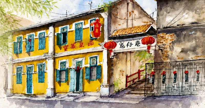 Watercolour of Kwai Chai Hong
